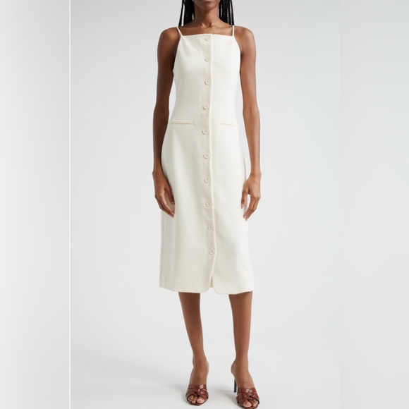 STAUD Dresses & Skirts - STAUD
UNA Tailored
Midi Dress
Size Large
Color Ecru